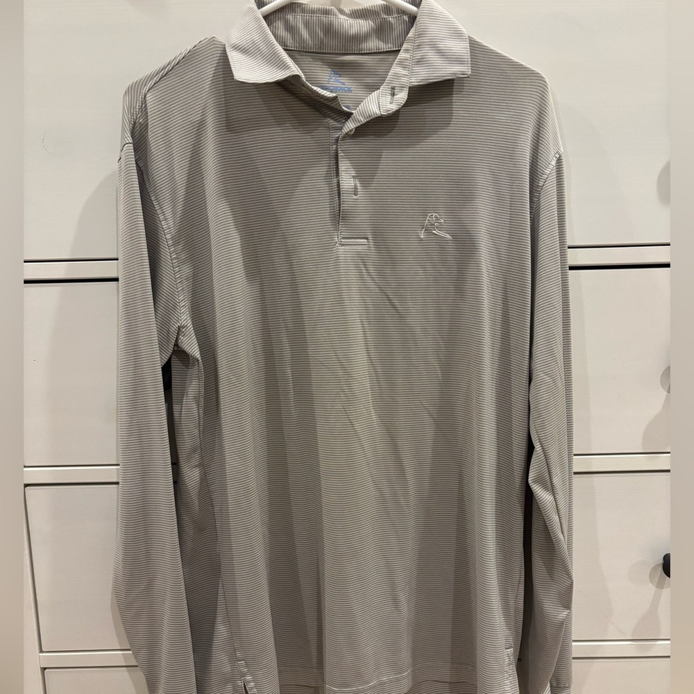 Rhoback Gray Striped Polo Shirt